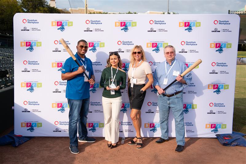 Visual Matrix team recieving the top spot on the Dallas Business Journal’s Best Places to Work