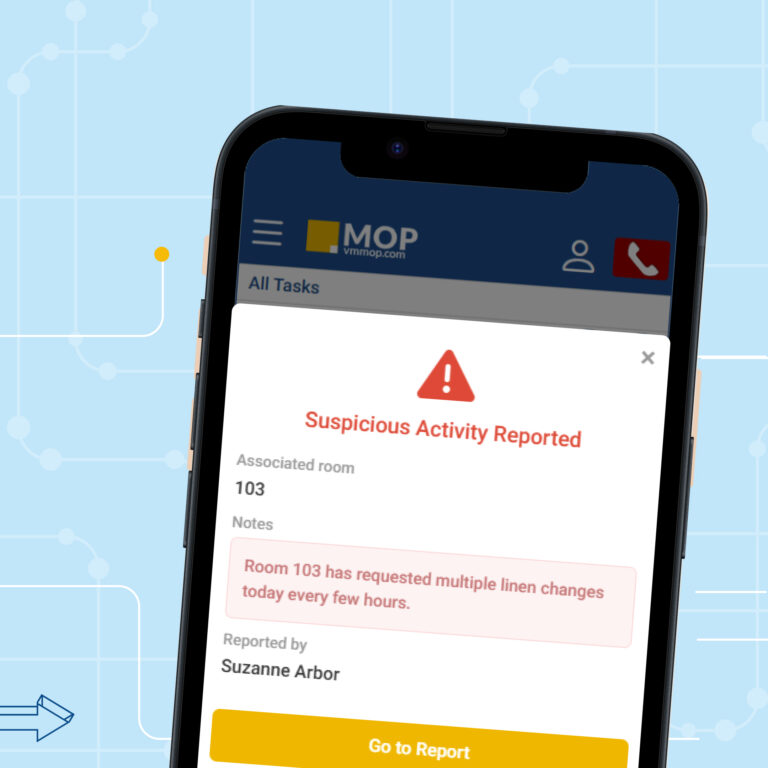 Hotel safety system dashboard showing